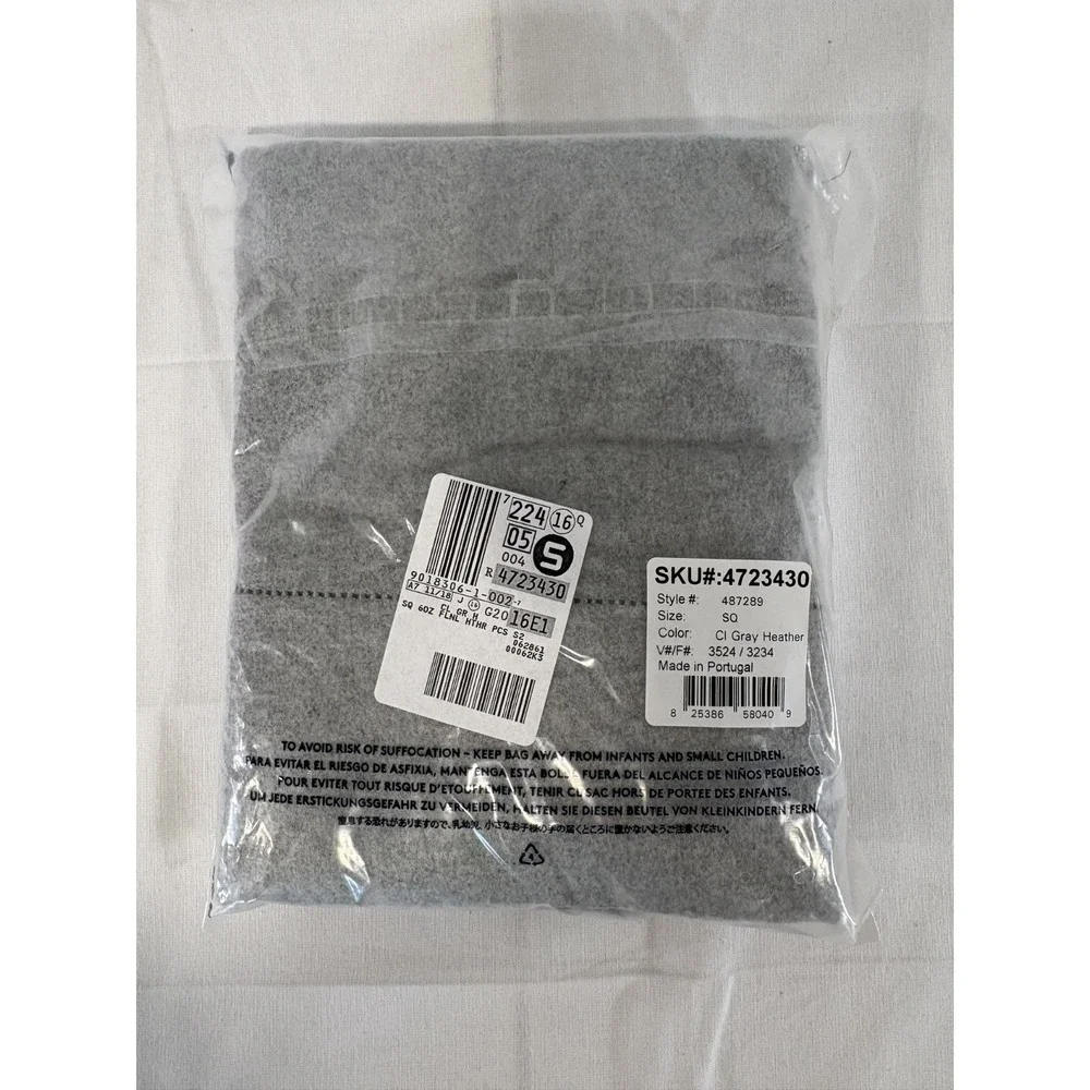 Lands End Flannel Euro Sham 26x26 Pillowcases Heathered Gray - NEW